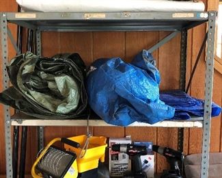 Lots of tarps, lights, drills, etc.