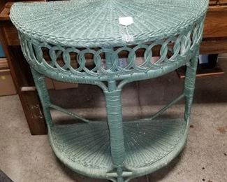 Green wicker table