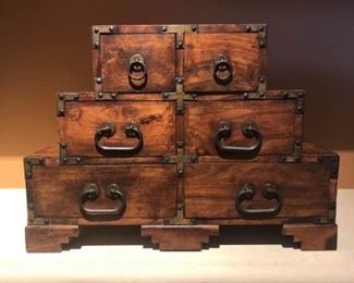 Antique Wooden Jewelry Chest