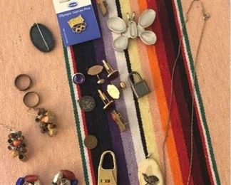 Assortment of Earrings, Pins, and Rings