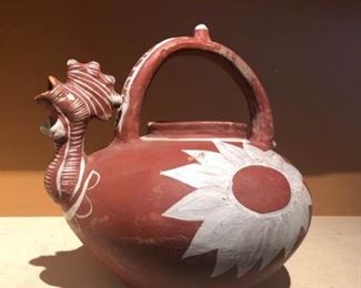 Bird and Flower Design Clay Pot