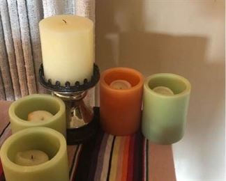 Large Candles and Holder