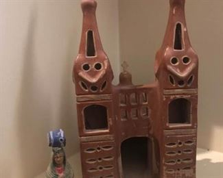 Terra Cotta Church and One Figurine