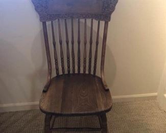 Vintage Wooden Chair with Design