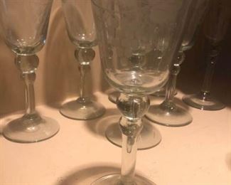 Wine Glasses with Grape Design