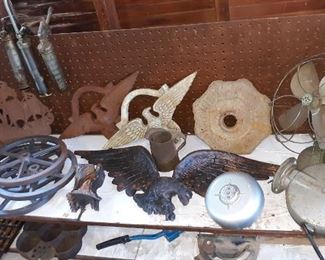 cast iron, ship, eagle, vintage fan
