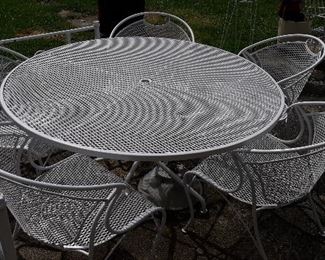 vintage Woodard patio table and chairs