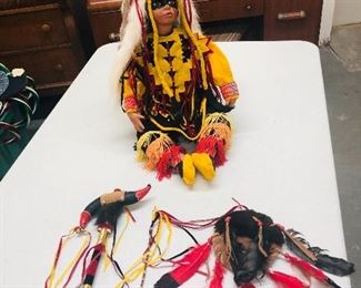 Porcelain Native American Doll 