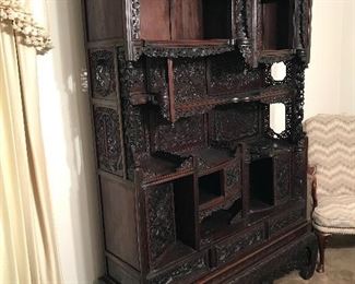 ANTIQUE LARGE ASIAN DISPLAY CABINET