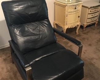 MID-CENTURY MODERN RECLINER/ FRENCH SHABBY CHIC SIDE TABLE