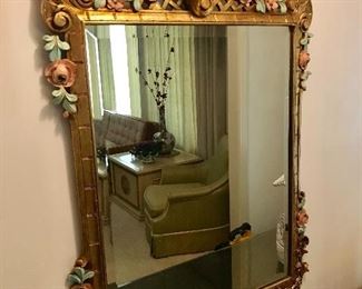 ORNATE MIRROR WITH FLOWERS