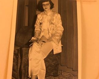 incandescently beautiful woman wearing said silk jacket