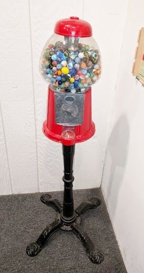Marbles (mostly vintage) in gumball machine