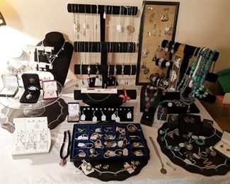 Everything in this picture is sterling silver. Lots of turquoise!
