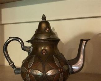 Brass and metal tea pot