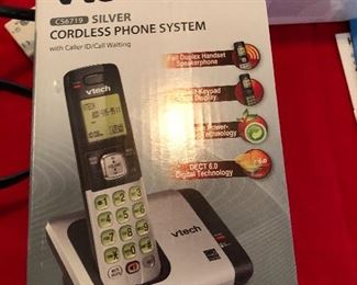 V Tech silver cordless phone system