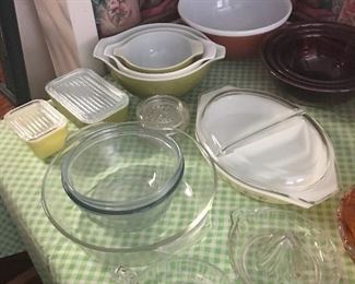 more Pyrex and glassware