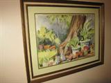 Framed original watercolor by R. Soby, Illinois artist