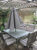 Table/umbrella, 6 chairs