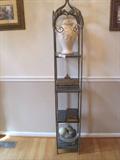Beautiful hand crafted wrought iron étagère with 4 marble shelves