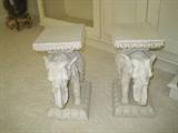 Pair of white elephant plant stands