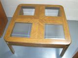 Bassett large glass/oak coffee table