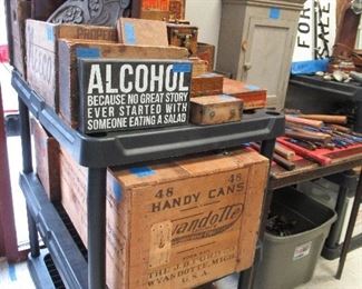 Vintage Crates, boxes ,and salvage 