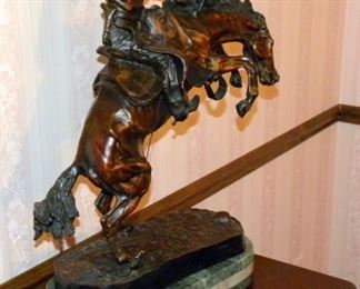 Large Remington Bronze Figure