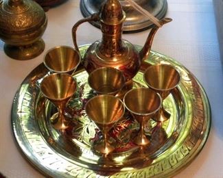 Indian Brass Cordial Set