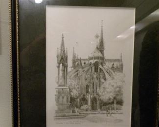 Notre Dame Etching - Signed