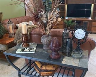 Stone top sofa table