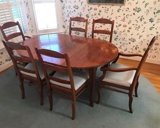 Solid wood Dining Table / Leaf and 6 Chairs $ 380.00