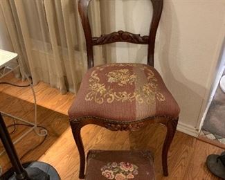 antique chair/ottoman