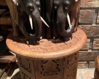 African wood carving..book ends and table