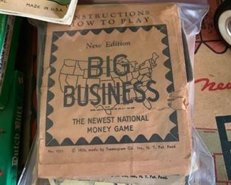 1936 Big Business game with board, pieces, instructions
