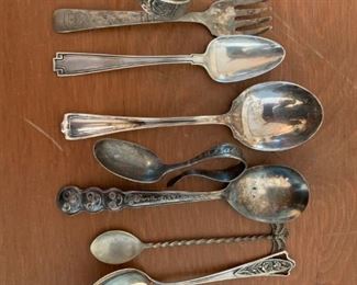 vintage sterling silver spoons..one baby