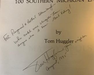 autographed fishing book..Fish Michigan by Tom huggler