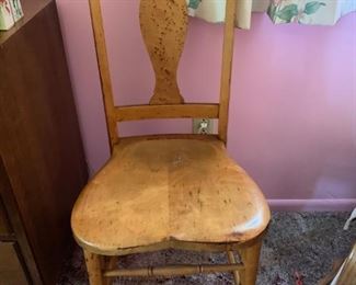 burled maple antique chair