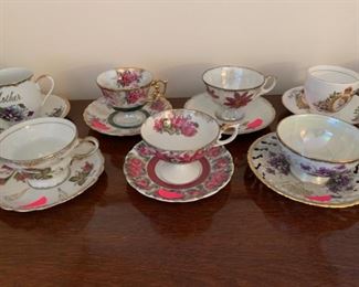 selection of vintage tea cups and saucers