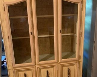 china cabinet..has glass shelves----paint this and add updated handles and it will be gorgeous