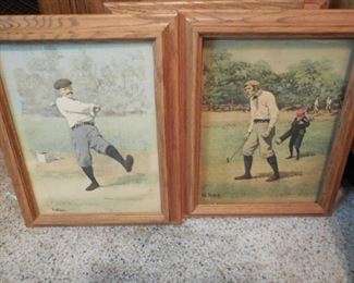 Vintage golf prints