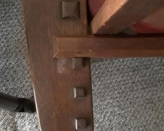 Adjusting construction on the Stickley reclining chair