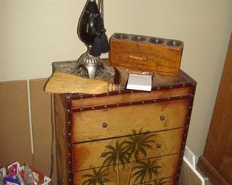Vintage chest and lamp