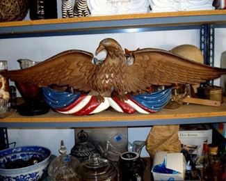 Cast iron eagle plaque.