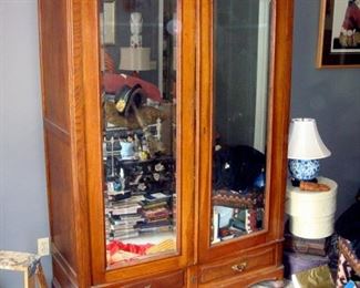 Antique walnut Victorian armoire.