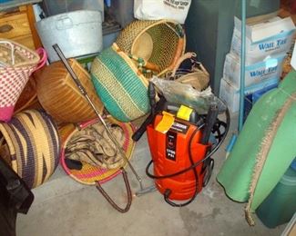 Some of the many baskets and newer High Pressure washer.