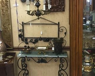Lots of Hand Crafted French Iron Tables & Accessories c.1920's