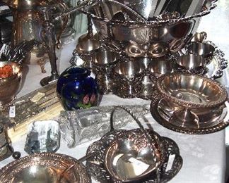 Silver plate Punch Bowl Set