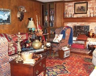 Gorgeous Rugs, Vintage Mahogany, Brass Collection, Primitives, Oil Paintings, Lamps