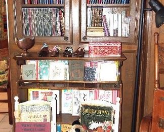 Vintage books and children's chairs